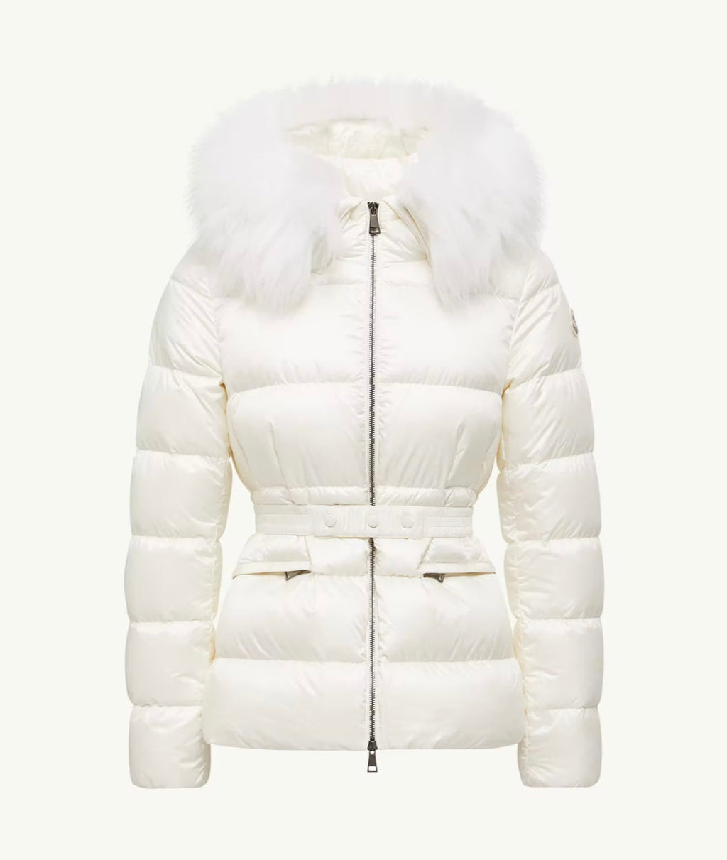 GUBBINO MONCLER DONNA BIANCO CON PELLICCIA BIANCA