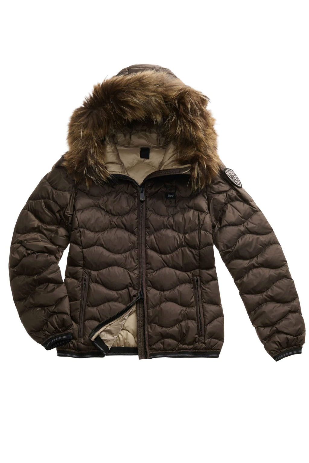 GIUBBINO BLAUER CORTO DONNA ONDE PELLICCIA MARRONE