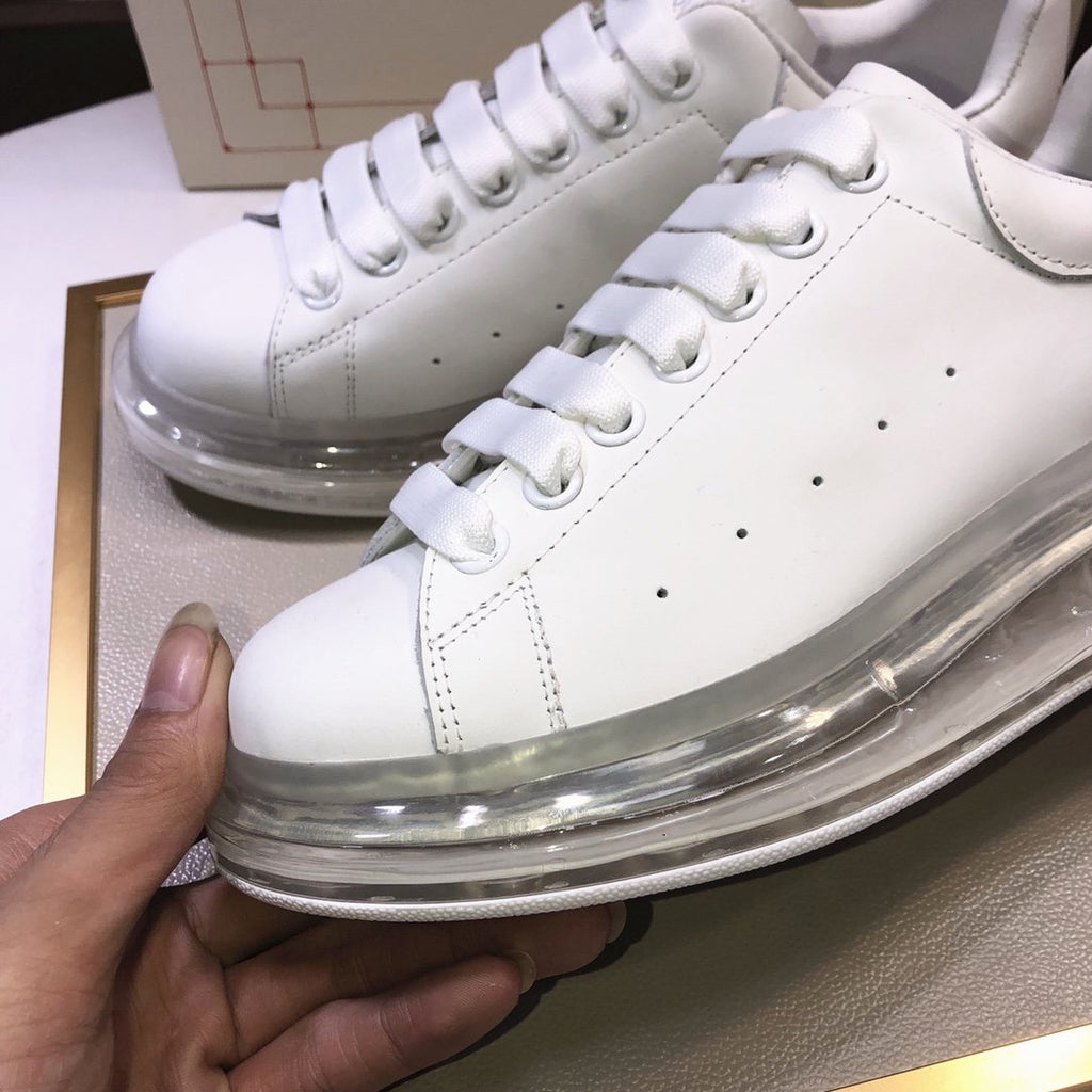 ALEXANDER MCQUEEN BIANCHE CON SUOLA IN GOMMA TRASPARENTE